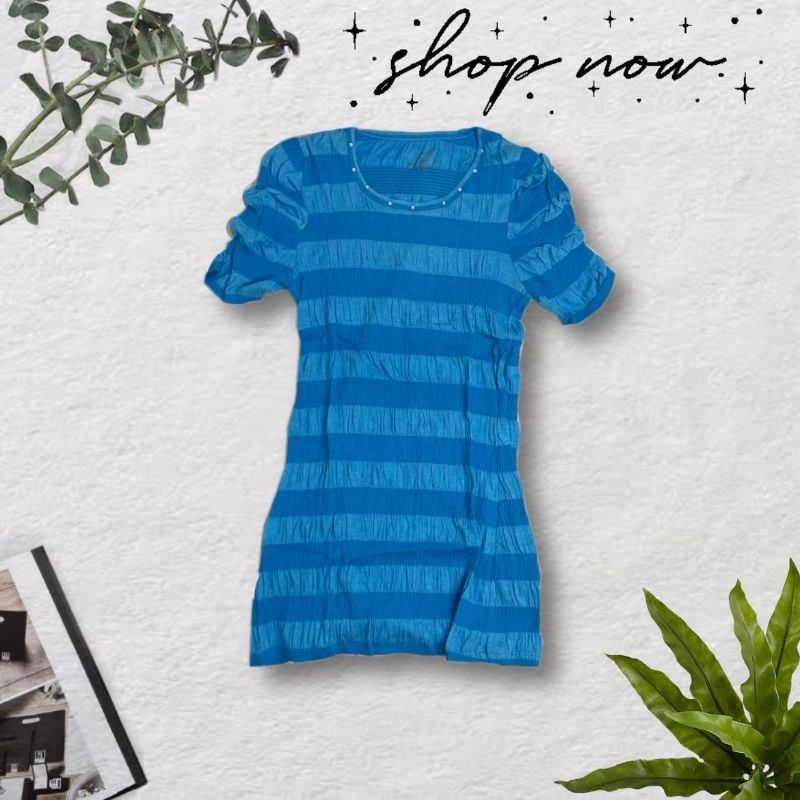 atasan wanita atasan biru baju biru kaos biru blouse biru