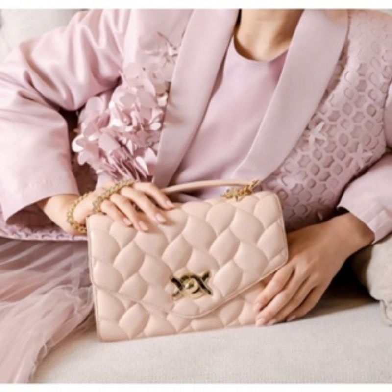 tas wanita, tas pesta, britain bag wearing klamby original, royal rose, baru (booked)