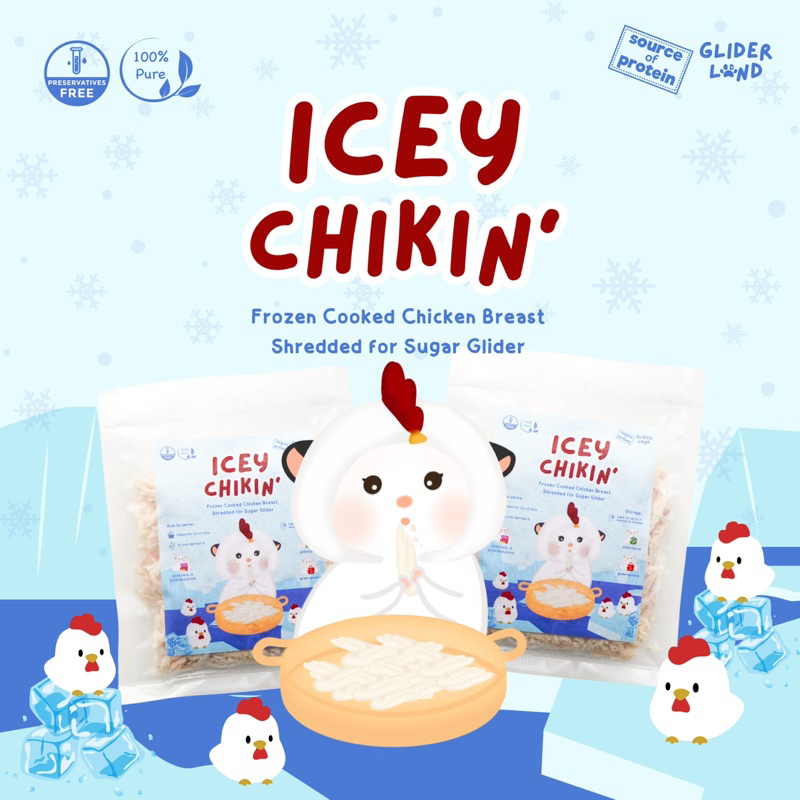 

ICEY CHICKIN Frozen Food AyamSuwir Rebus Matang Protein untuk SugarGlider