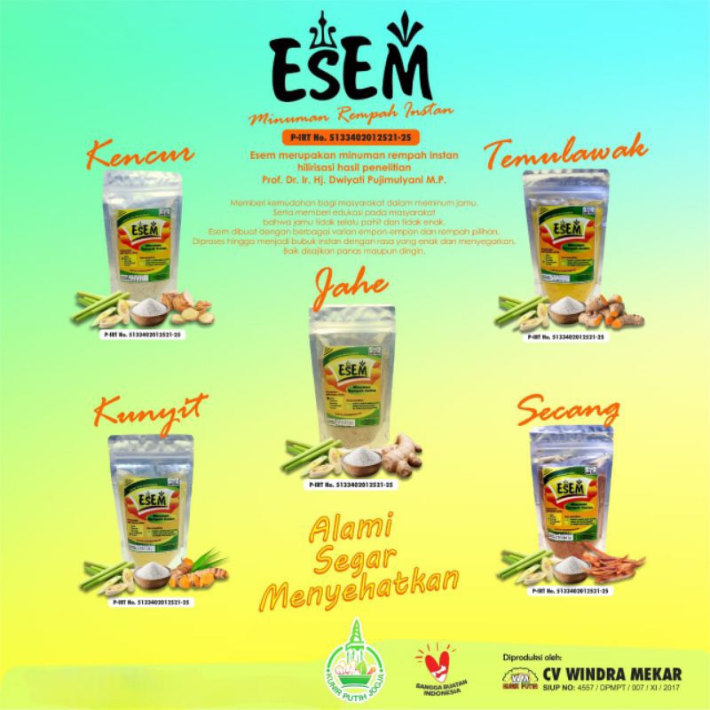 

ESEM Kunir Putih dll siap sedu 100gr