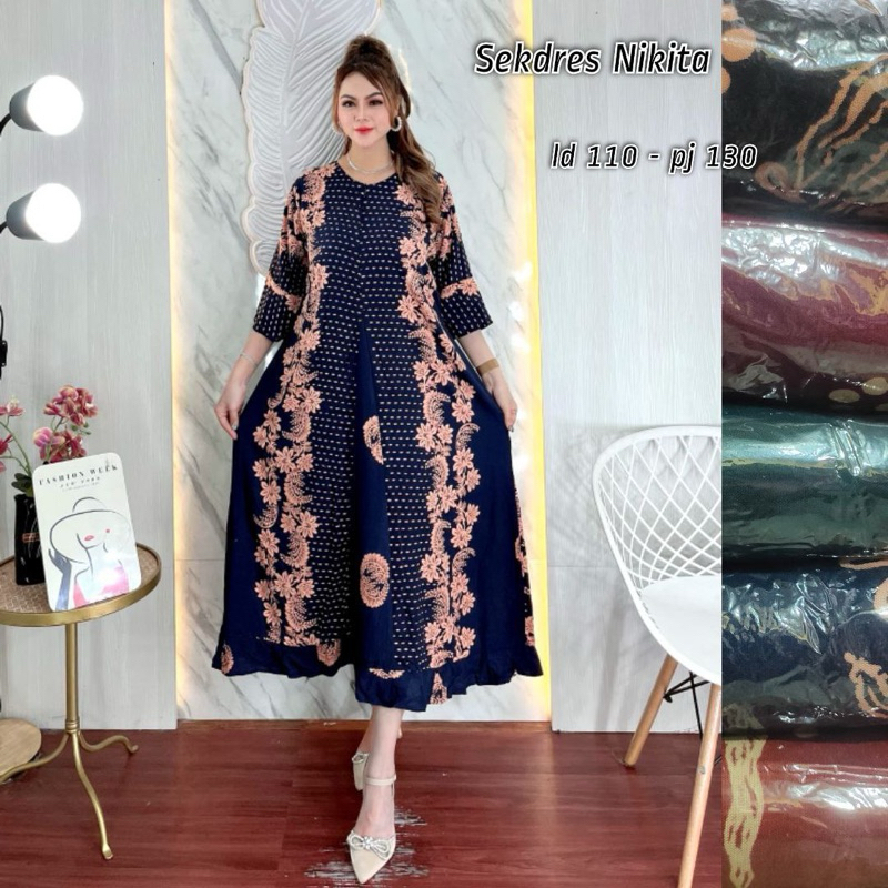 LONGDRES BUNGA Dres wanita terbaru daster wanita jumbo motif kekinian LD 120