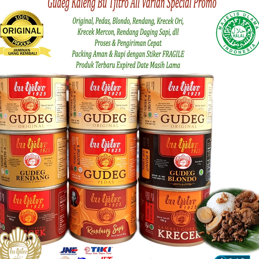 

PROMO MURAH Gudeg Kaleng Bu Tjitro All Varian Special Promo Free Bubble Wrap