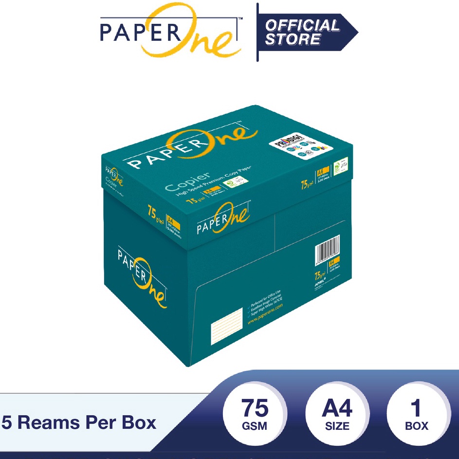 

FSASH SALE PaperOne Kertas A4 75gr Copier 1 Box 25 lembar Kertas HVS A4 Kertas Fotocopy