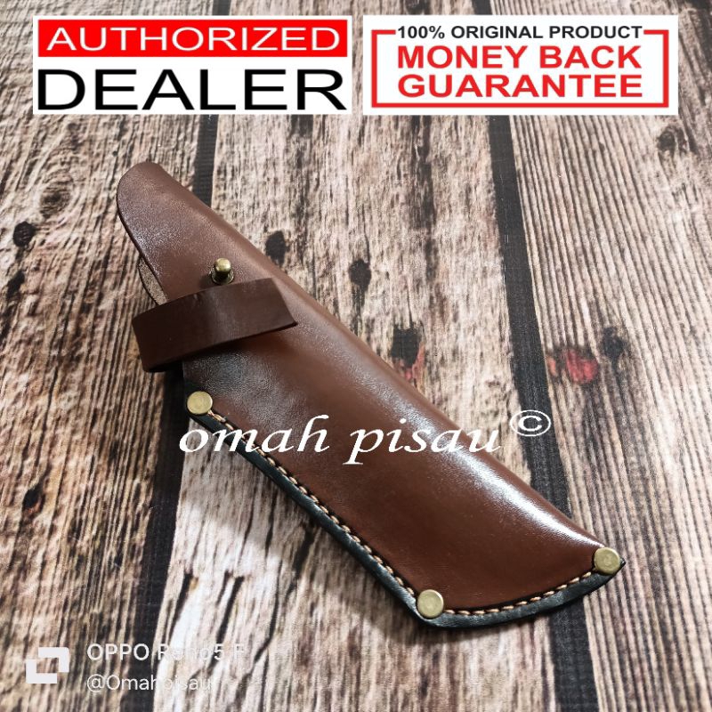 Sarung kulit slop kancing lurus 18 cm cover knife sarung pisau butcher