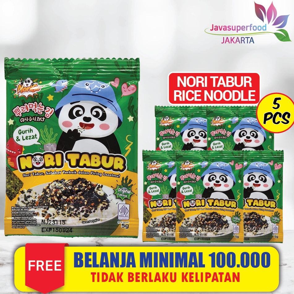 

BAYAR DITEMPAT Nori Tabur Rice Noodle Rumput Laut Panggang 1 RENCENG ISI 12PCS 5g Halal