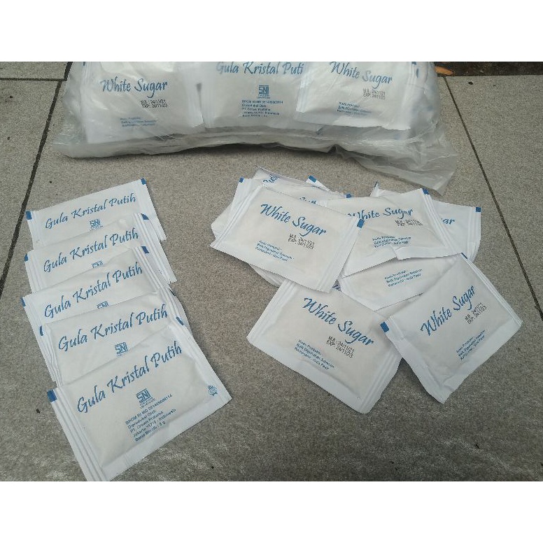 

New event Gula Kristal Putih isi 25pcs Gula Kemasan Kotak White Sugar Gula Kristal Gula Putih Gula Pasir Gula Sachet Gula Hotel