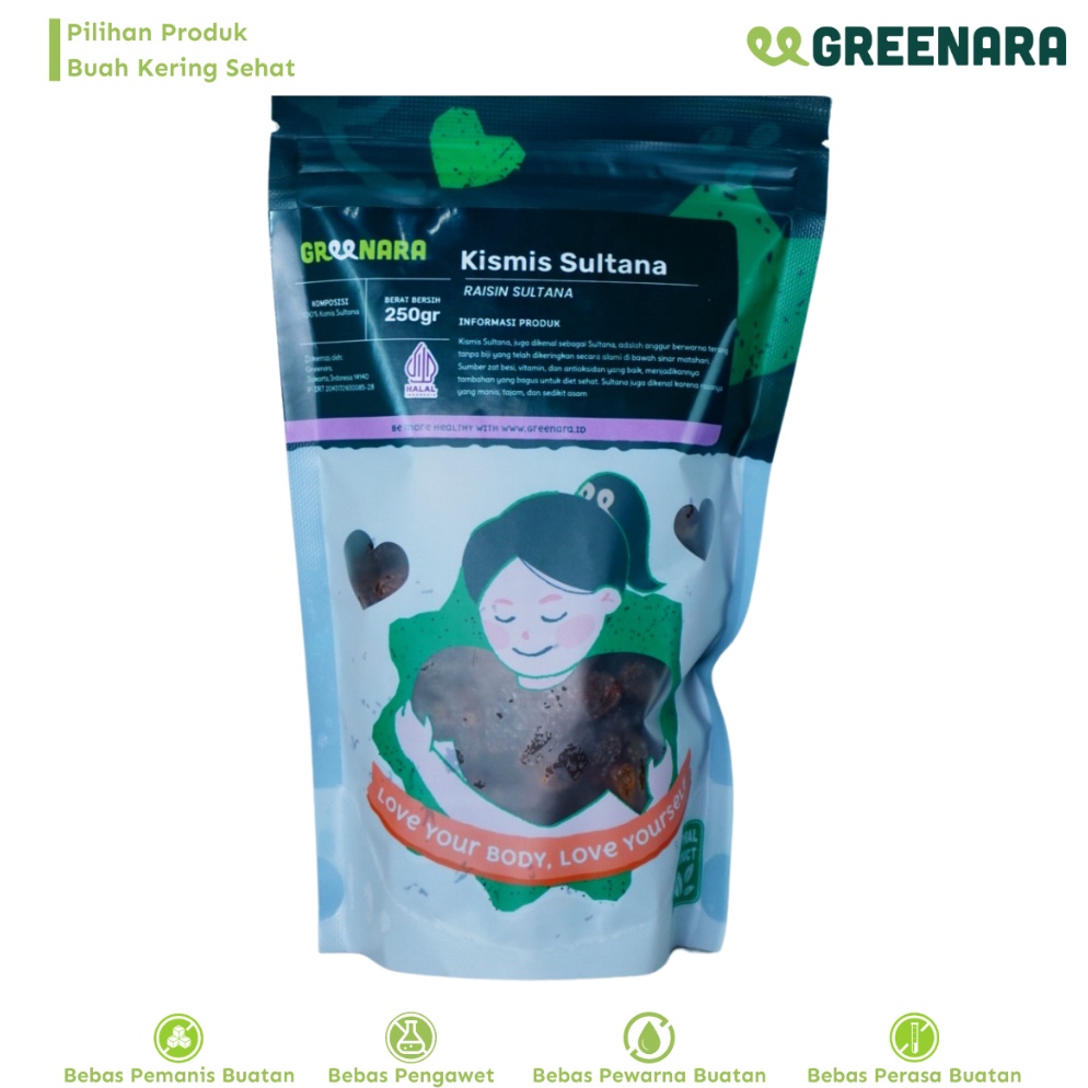 

Swip up Greenara Kismis Hitam Sultana 25gr Dark Raisin Kismis Sultana