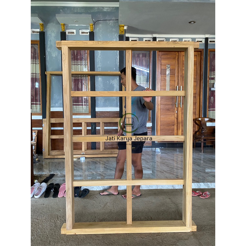 Kusen Jendela Kotak Minimalis Kayu Grade A Lepas Putih Free Ongkir Jawa&Bali - Jati Karya Jepara