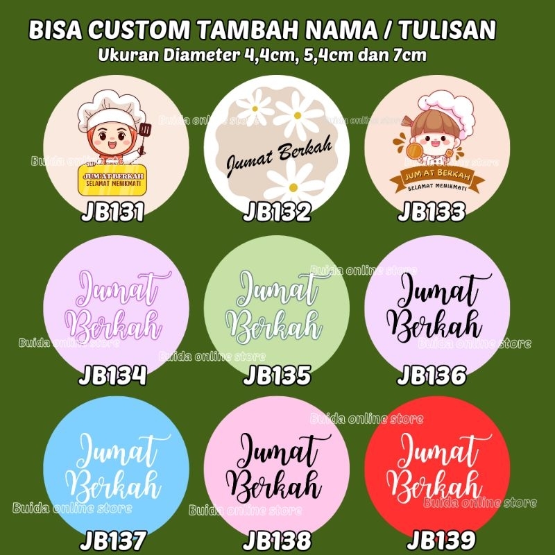 Stiker Sticker Label Jum'at Berkah Segel Box Dus toples Sealer kemasan packaging hampers kotak kue b