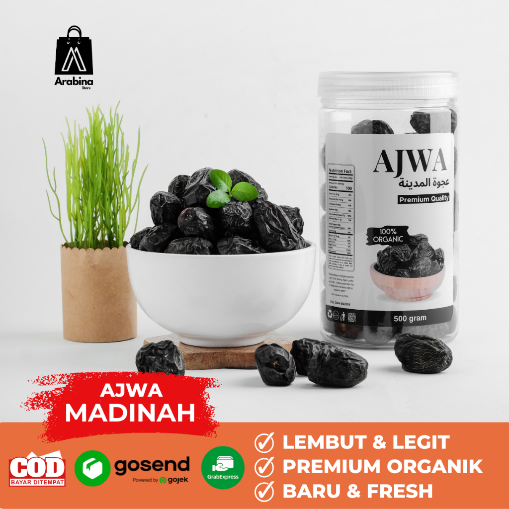 

Arabina Kurma Ajwa Madinah Original Premium Lembut Legit