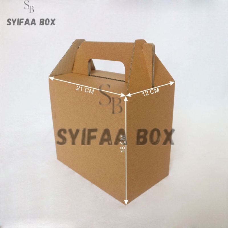 

( 10 pcs ) Kardus Jinjing 8 Botol 250ml Box Tenteng Kemasan Hampers Packaging Coklat Ukuran 21 x 12 x 18 cm