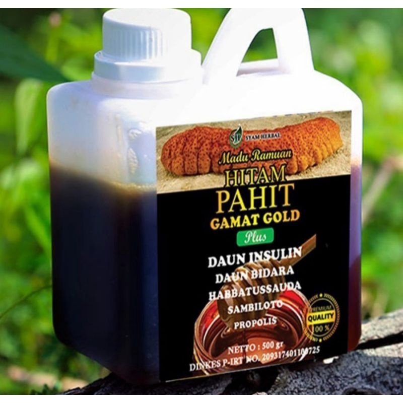 

Madu Ramuan Hitam Pahit Gamat Gold 500 Gram Syam Herbal