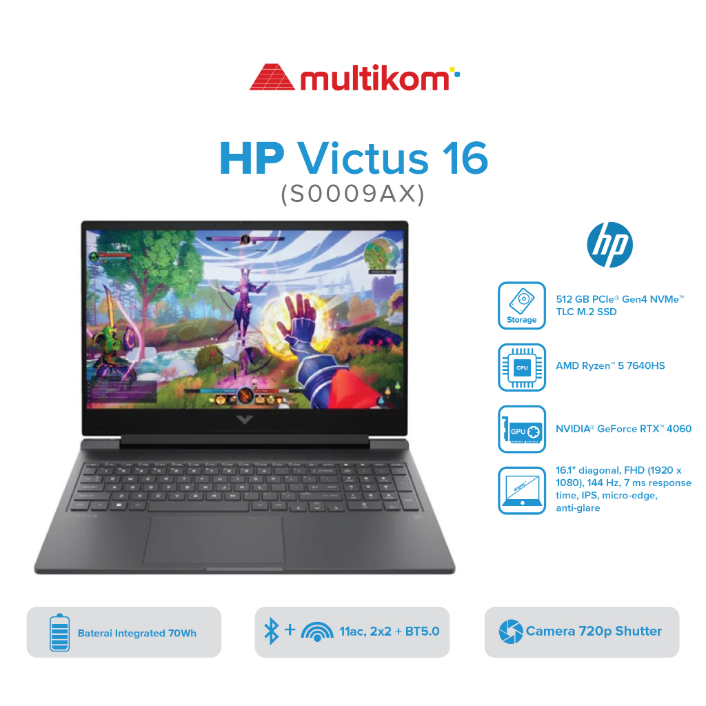 HP Victus 16-s0009ax R5 7640HS RTX4060 16GB 512GB IPS Win11 OHS