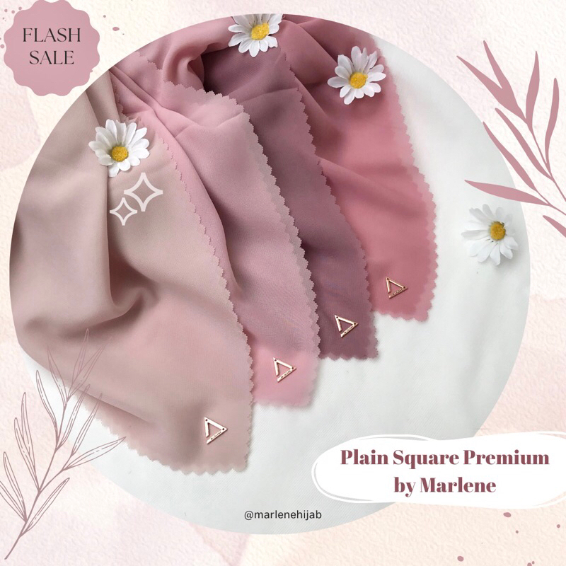 PLAIN SQUARE PREMIUM by MARLENE | Hijab Segiempat polos