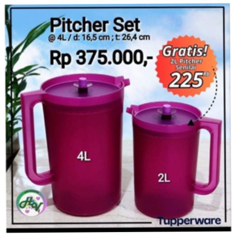 pitcher set (4L+2L) ungu tupperware