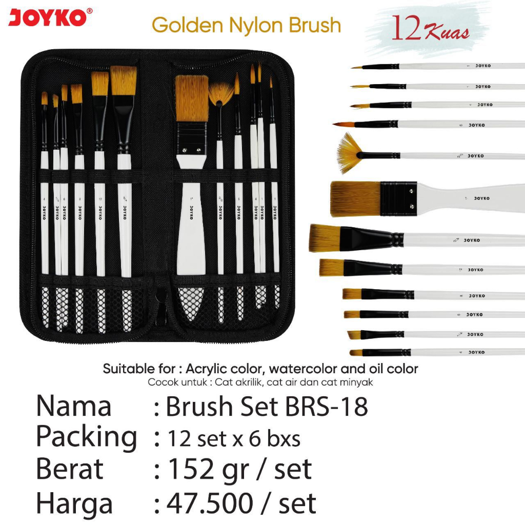 

Brush Kuas Cat Air Lukis Acrylic Joyko BRS-18