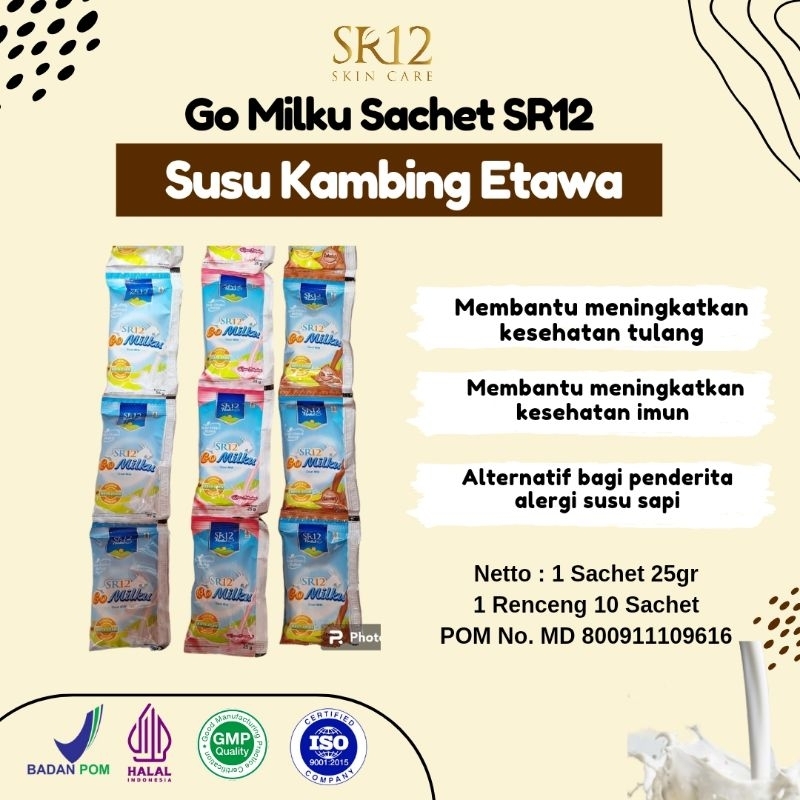 

SR12 Go Milku 1 Renceng isi 10 Sachet / gomilku Renteng susu kambing etawa premium / goat milk / gomilk