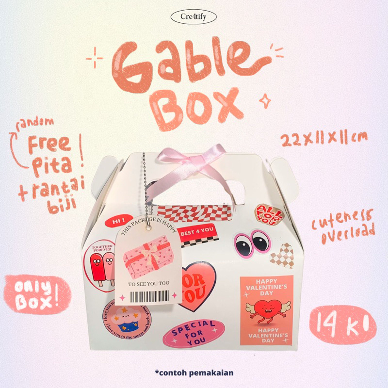 

[READY] Gable Box Hampers Acara Bungkus kado Murah aestetik viral unik