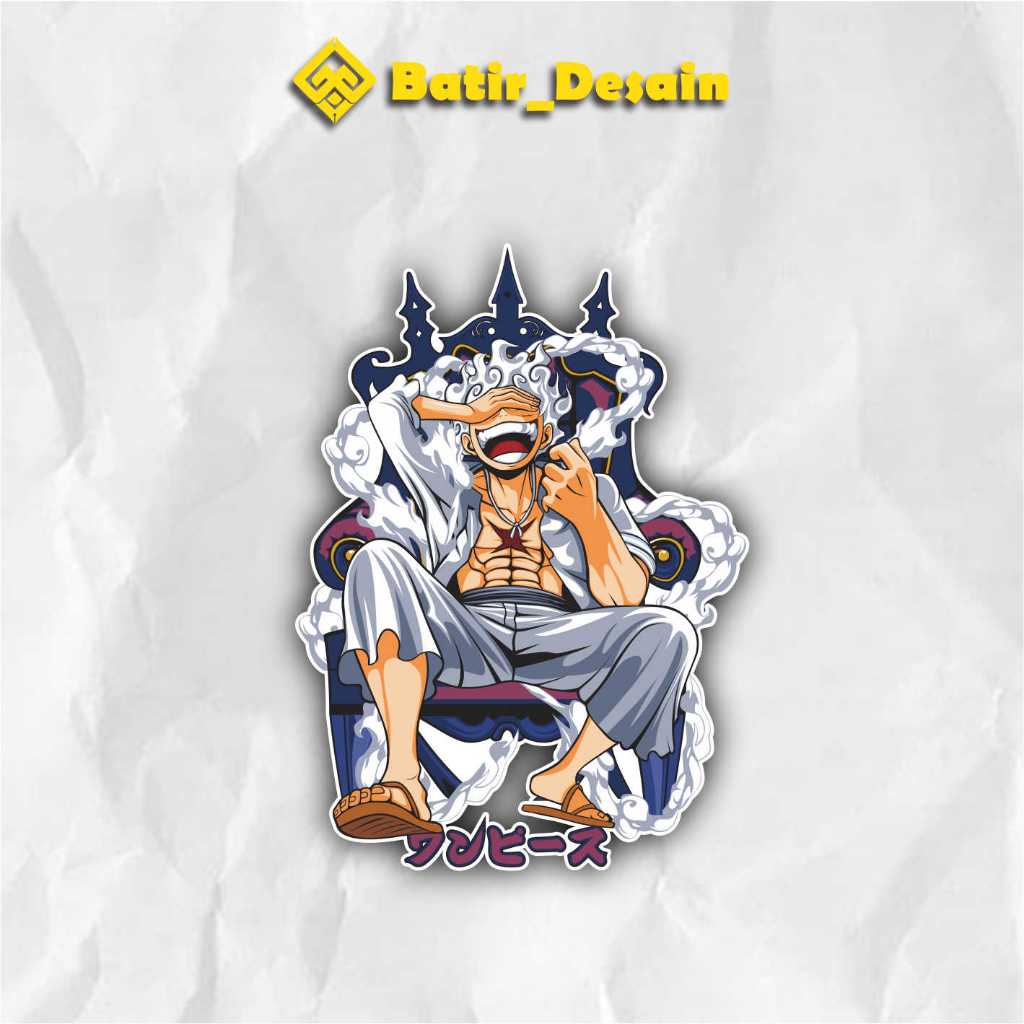 

Sticker Anime One Piece Luffy gear 5 ukuran +-7cm sticker case hp dll