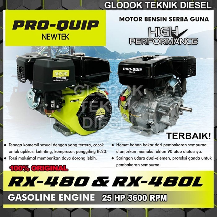 Proquip Mesin Penggerak Bensin 25 HP RX 480 L Gasoline Engine RX480L