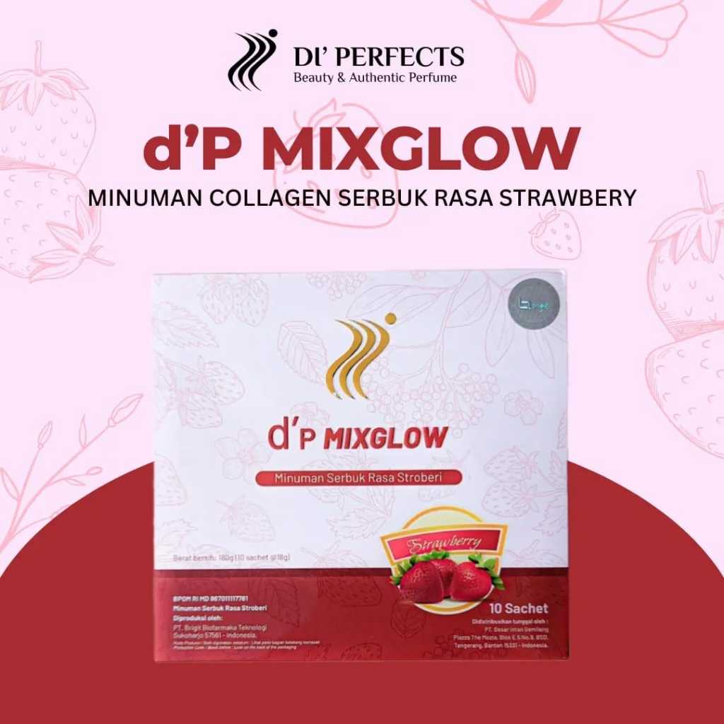 DI' PERFECTS DP MixGlow Collagen Drink with L-Glutathione and Steviol Glikosida Rasa Strawberry 10 S