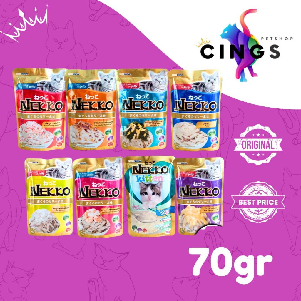 NEKKO POUCH cat food 70GR makanan basah kucing NEKKO