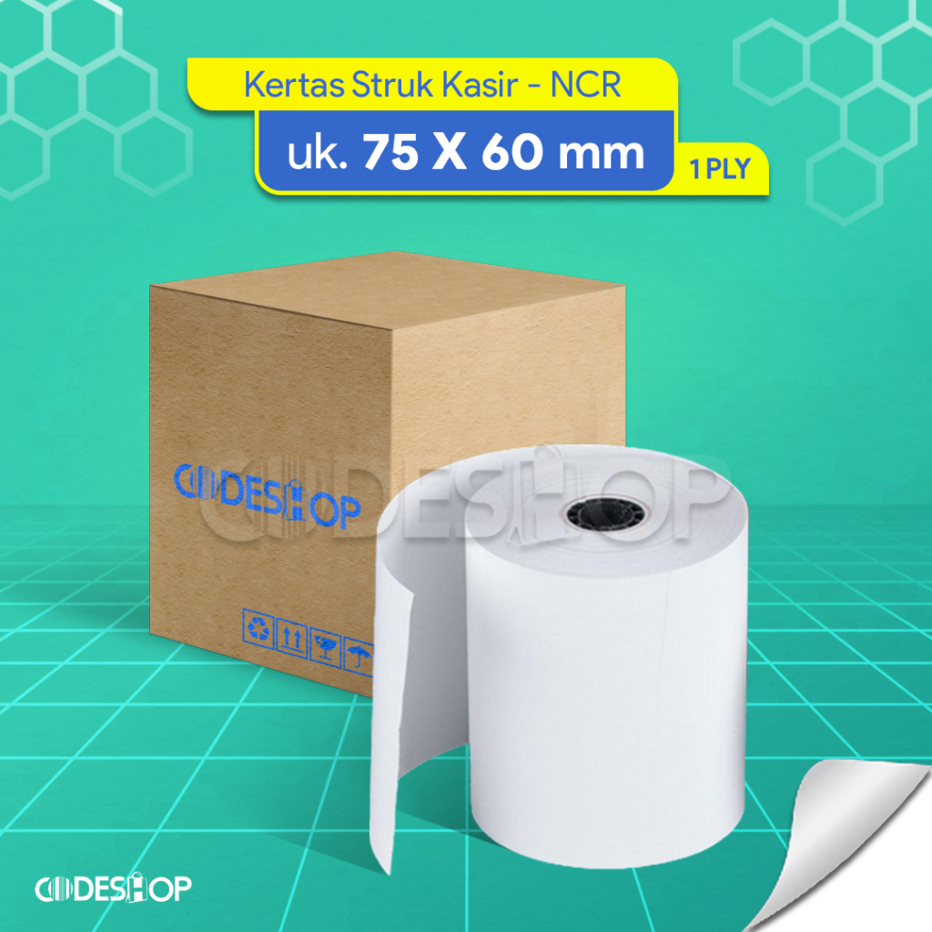 

Kertas Kasir 1 Rangkap Ukuran 75 x 60mm Isi 100 Roll