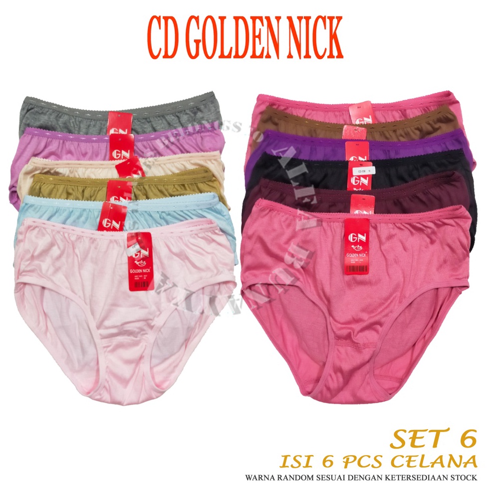 Diskon Heboh GOLDEN NICK   6 Pcs  Celana Dalam Wanita CD GN  Pakaian Dalam  Underwear