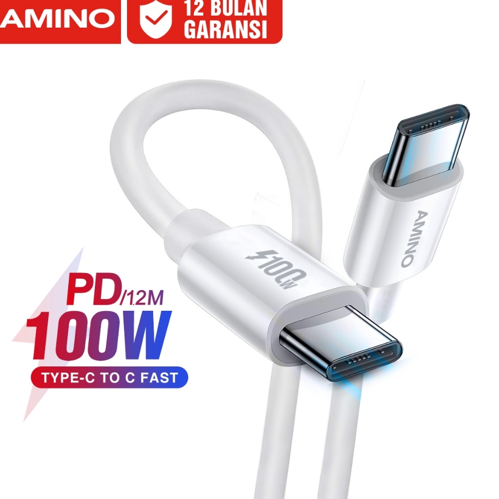 KODE N84Q AMINO 12M 1W PD TypeC TO TypeC Kabel Data D Fast Charger Charger 5A C To C Kabel  Quick Charge 4  SuperVOOC  Super Fast Untuk xiaomi samsung vivo huawei oppo laptop