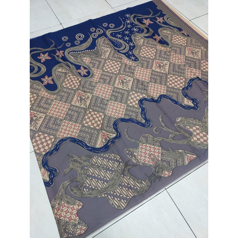 kain batik katun printing motif abstrak tambalan