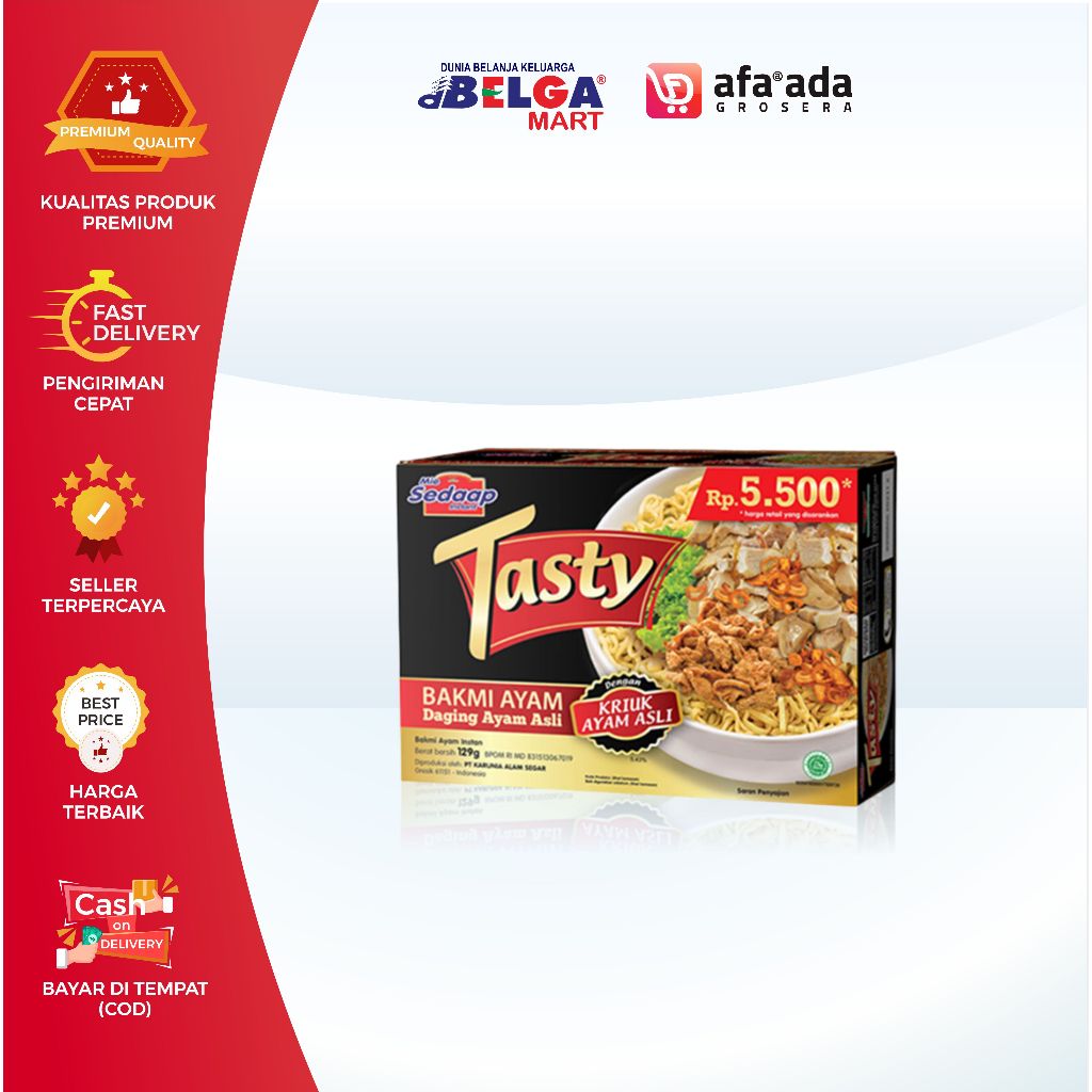 

MIE SEDAAP | TASTY | Harga untuk 4 pcs | Bakmi Ayam, Bakmi Ayam Geprek Matah, Beef Yakiniku