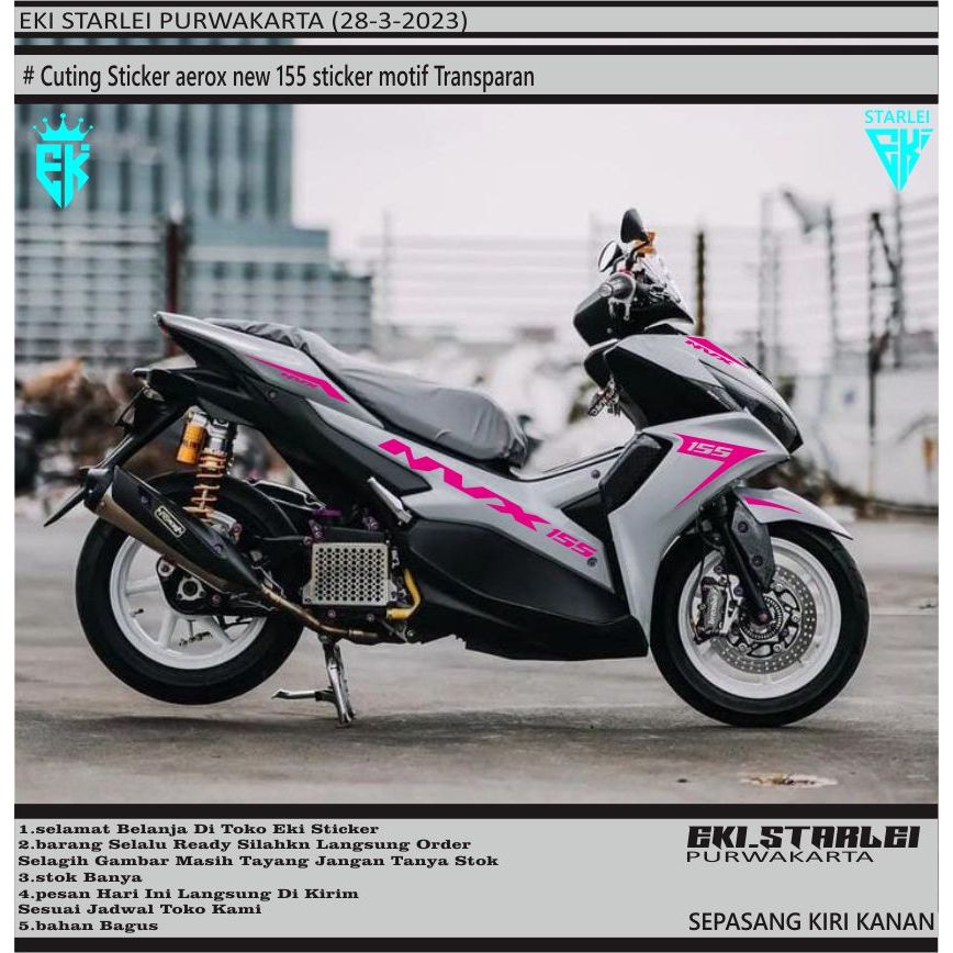 STRIPING CUTTING STICKER AEROX NEW 155 VARIASI STICKER AEROX LIST BODY AEROX STICKER  TRASPARAN SIMP