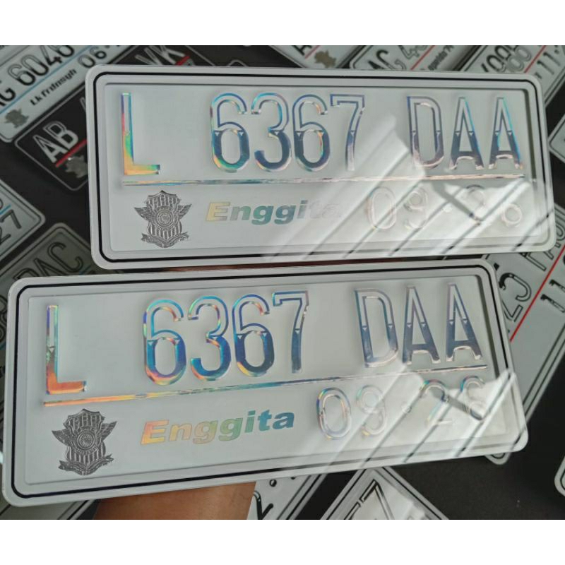 Plat Nomor Motor Mika Akrilik Putih Hologram