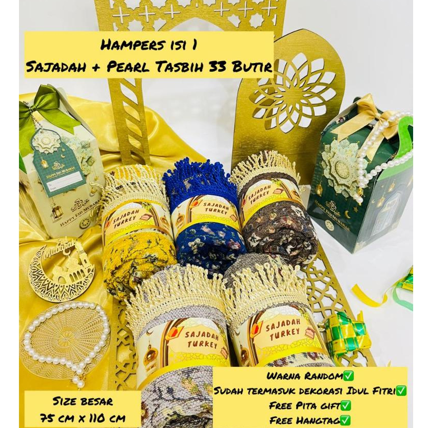 

HAMPERS LEBARAN SAJADAH + TASBIH MUTIARA 33 BUTIR / PARCEL LEBARAN PREMIUM ISI SAJADAH + MUTIARA TASBIH 33 BUTIR