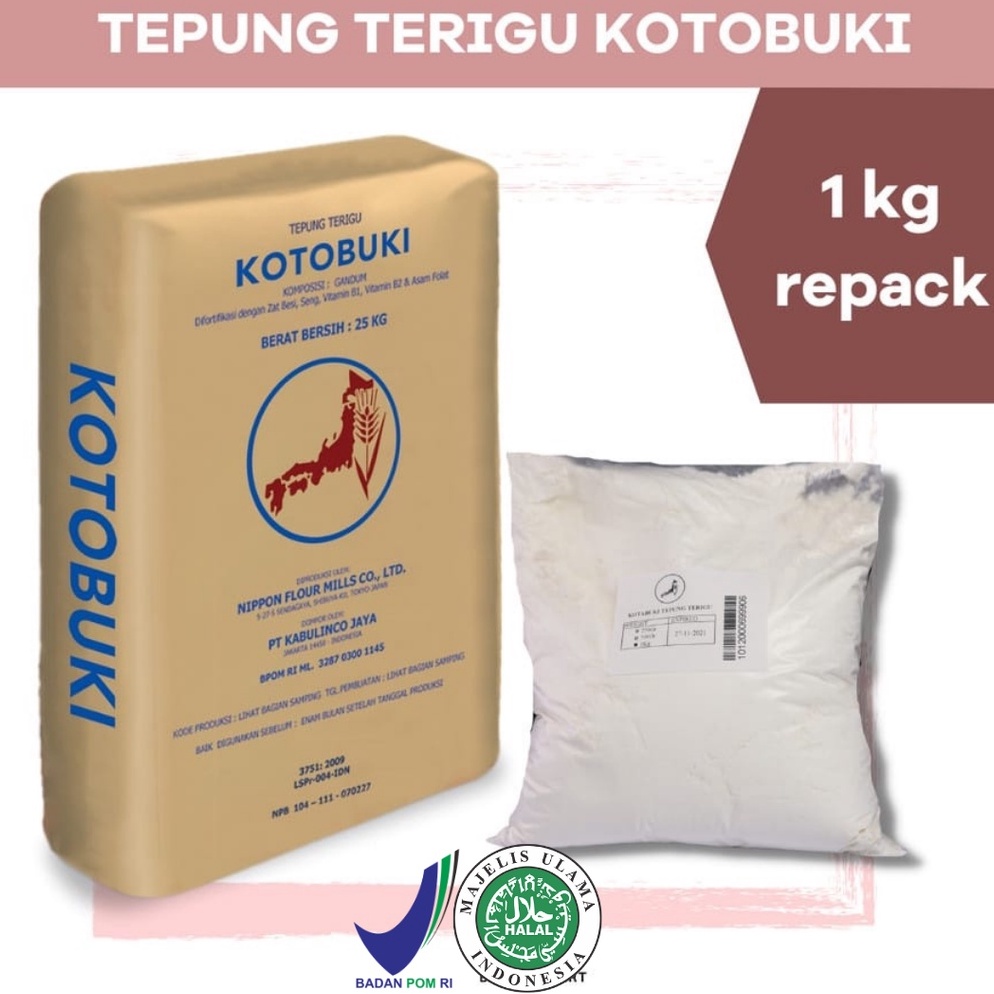 

XPRESS Tepung Terigu Kotobuki Protein Rendah Jepang Repack 1Kg