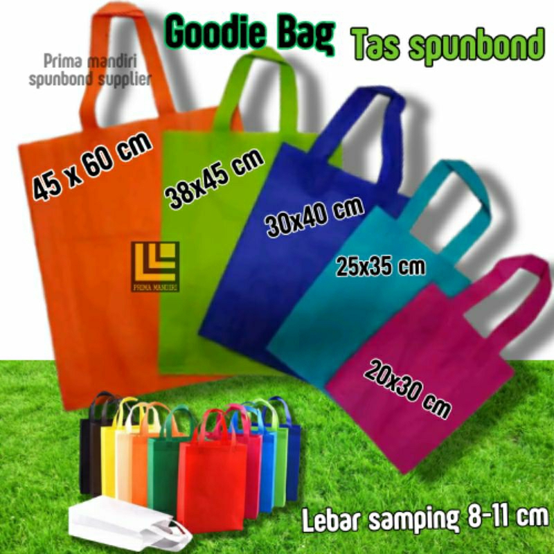 Goodie bag tas spunbond size JUMBO (38x45x10),besar (30x40x10),kecil(25x35x8) | tas kain spunbond,tas hajatan