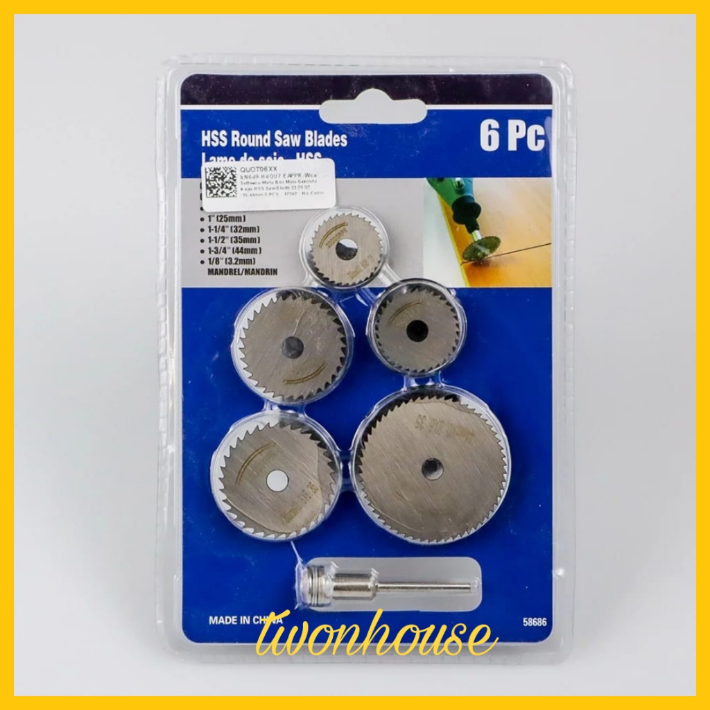 Paket Mata Bor Gerinda Potong Mini 6 Pcs KDK / HSS Saw Blade Set Mata Gerinda Mini Potong Kayu Set 6