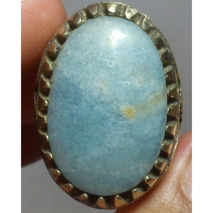 cincin akik biru trollet seperti aquamarine unik kristal