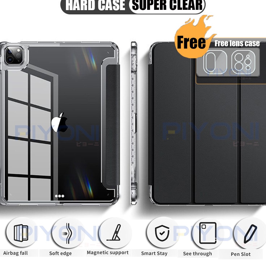 Piyon HD Transparent Acrylic iPad CaseStickers Casing iPadCase ipad 7 8 9 12 Mini 6 83 Air 4 Air 5 1