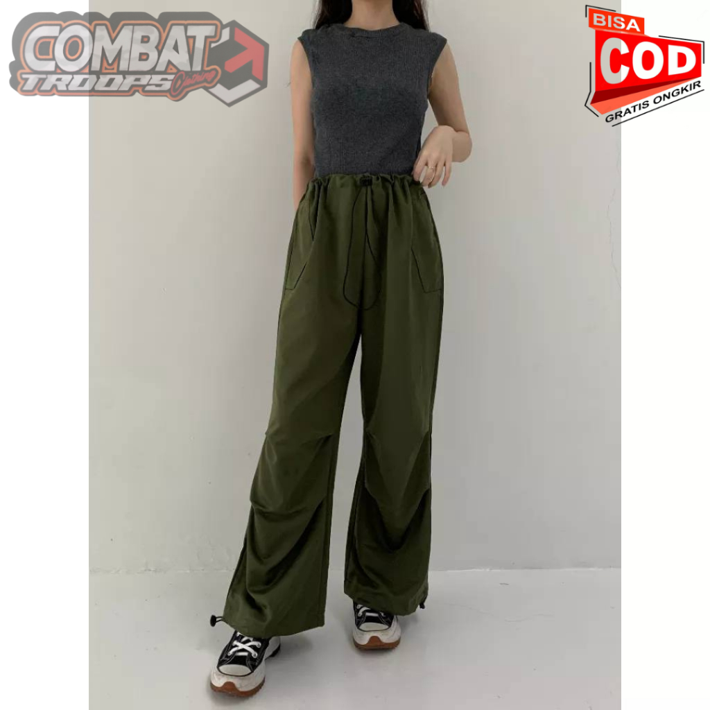 Baggy Cargo Pants - Baggy Pants | Celana Oversize | Baggy Pants Premium - Pants Wanita Serut | Celan