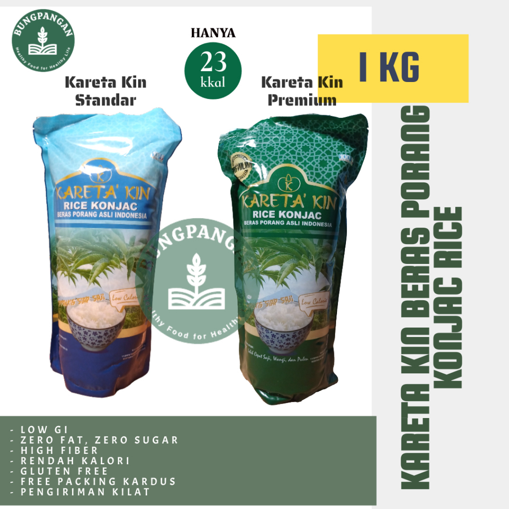 

Karetakin Beras Porang 1 KG Shirataki Konjac Rice Diet Rendah Kalori