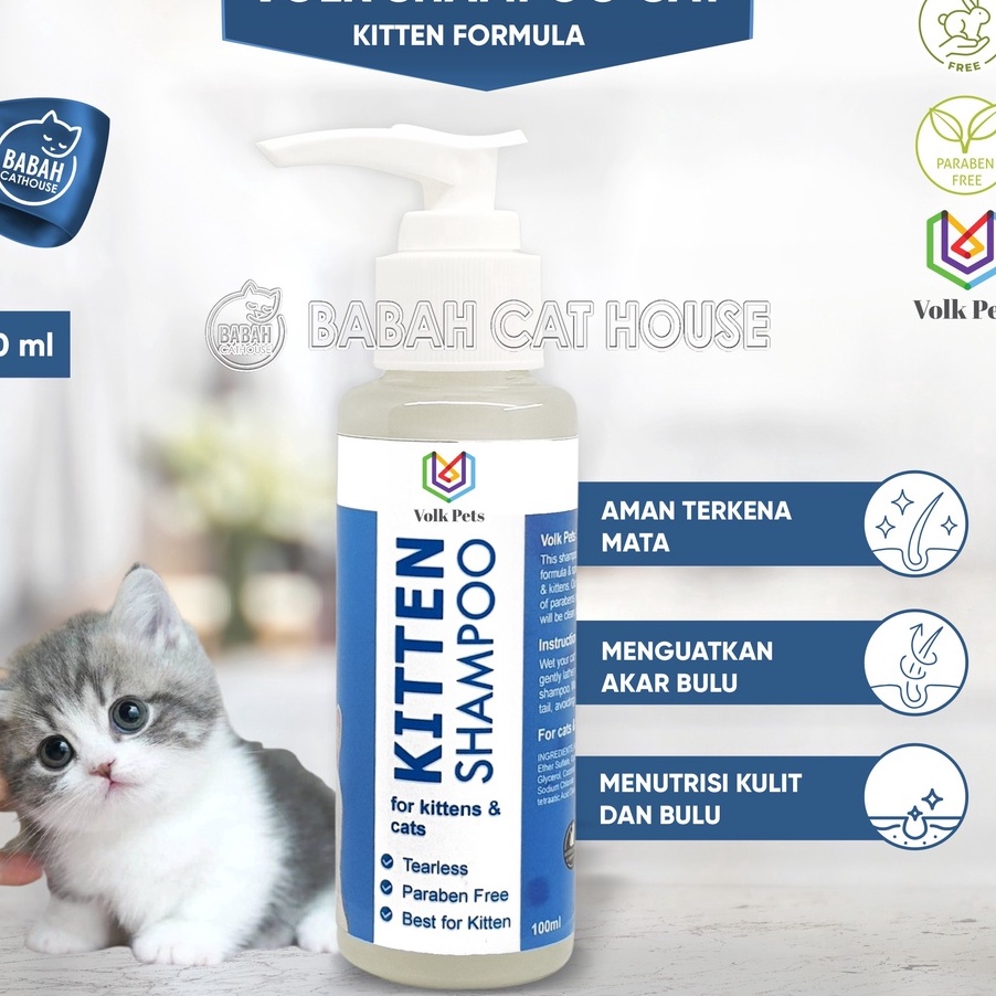 PROMO SALE VOLK PETS Shampoo KITTEN Anak Kucing Cat Shampo Bulu Lebat Sabun Sampo Anti Rontok Groomi