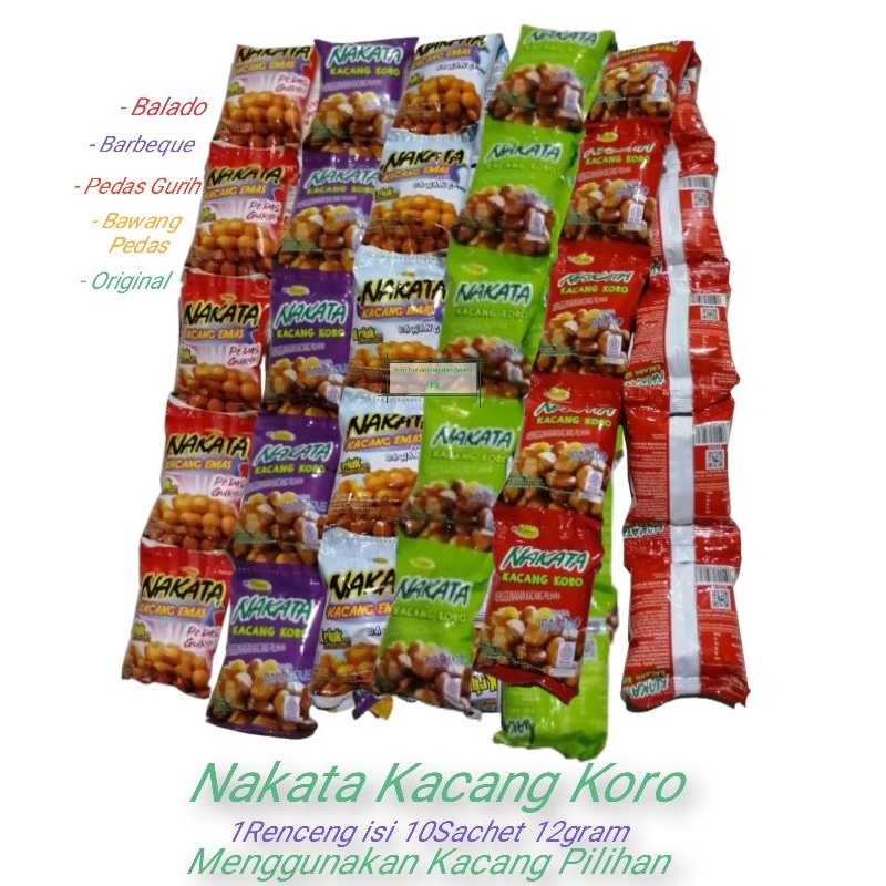 

NAKATA Kriuk Kacang Emas / Koro Renceng isi 10 Sachet 12gram