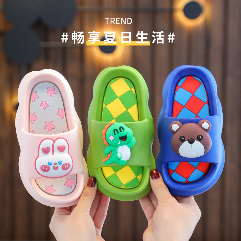 (1-7 TAHUN) SANDAL ANAK MOTIF BUNNY BEAR SENDAL SELOP ANAK COWOK CEWEK BAHAN KARET ANTISLIP RINGAN N