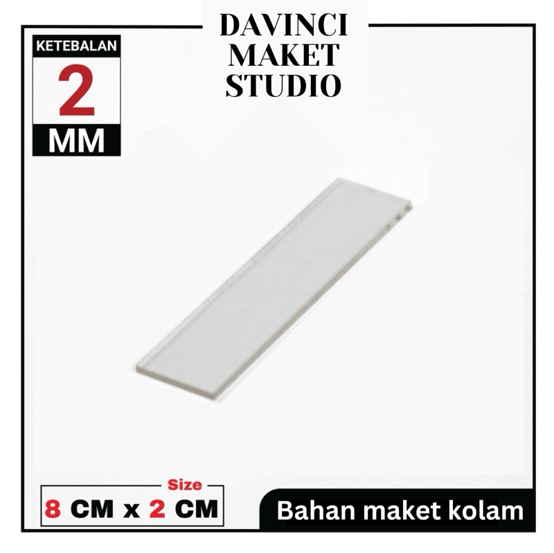 

(TAG 2MM) Akrilik Kecil Bening 2mm - Acrylic Clear Name Tag 2cm x 8cm