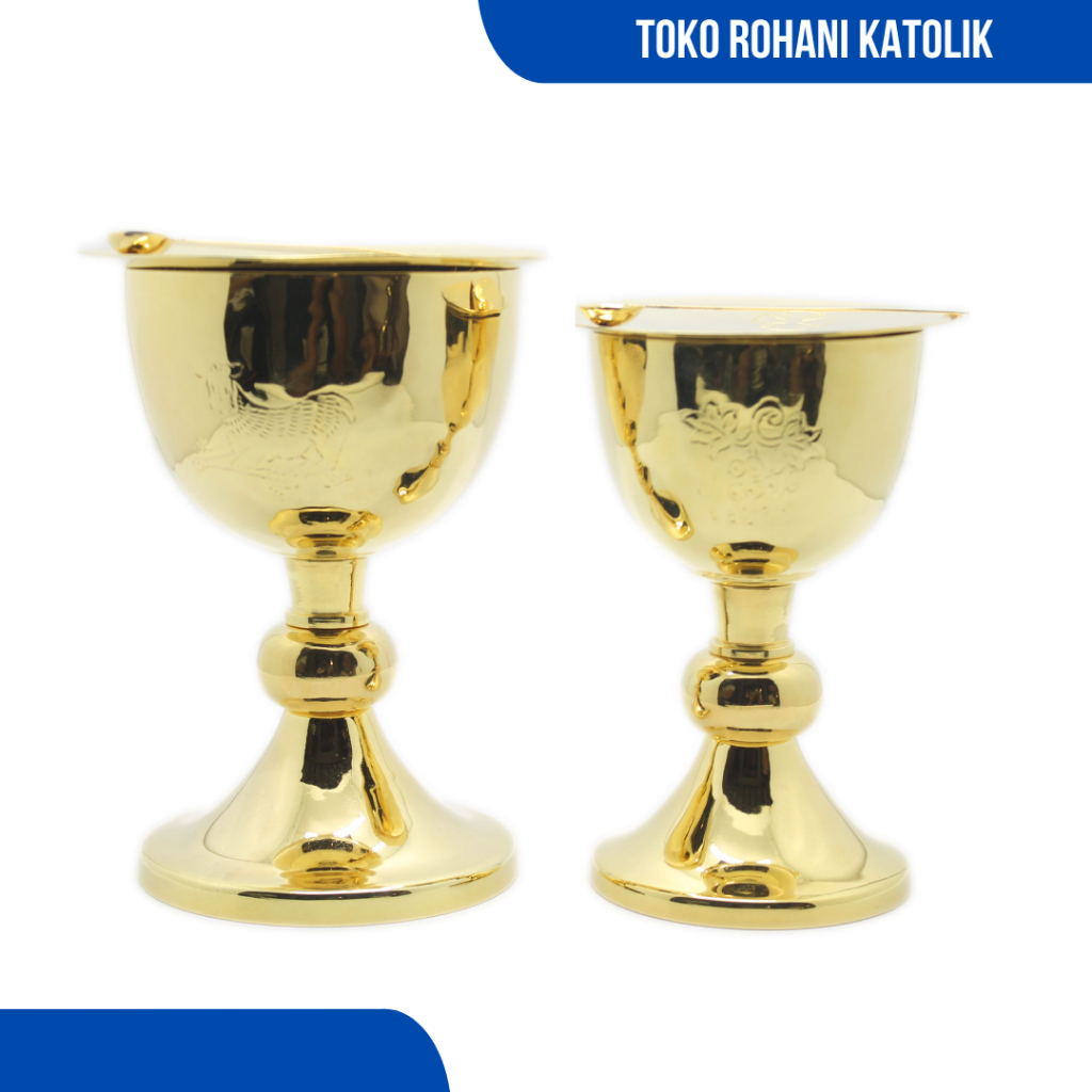 PIALA PERJAMUAN KATOLIK (LAPIS EMAS) / PERALATAN MISA KATOLIK / PIALA KUNINGAN