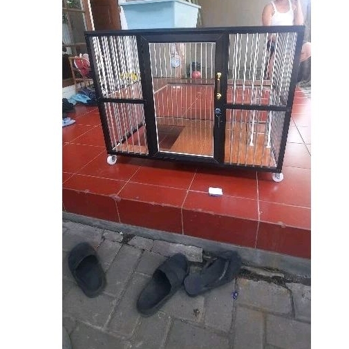 kandang kucing alumunium 1 pintu tangkringan L kandang kucing 1 pintu kandang kucing alumunium kanda