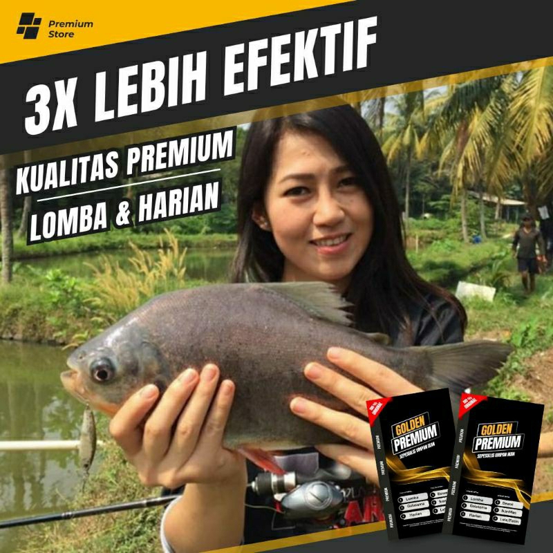 Umpan ikan gacor GOLDEN PREMIUM umpan pelet mancing ikan mas bawal nila lele patin umpan galatama lo