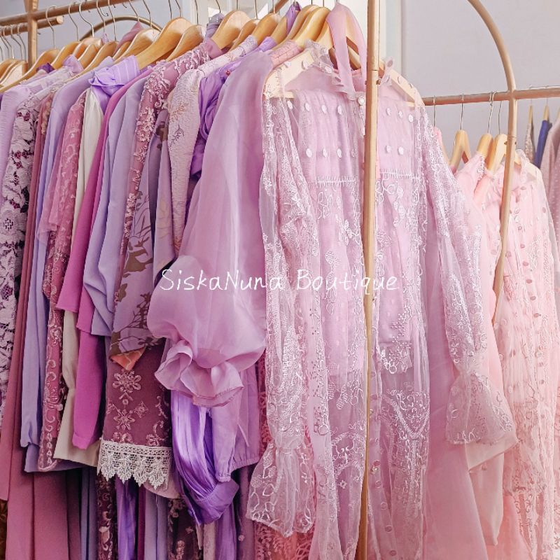 SiskaNuna Boutique - Outfit Ungu Dress Lilac Gamis Pesta Purple Kebaya Ungu Lamaran Wisuda Kondangan