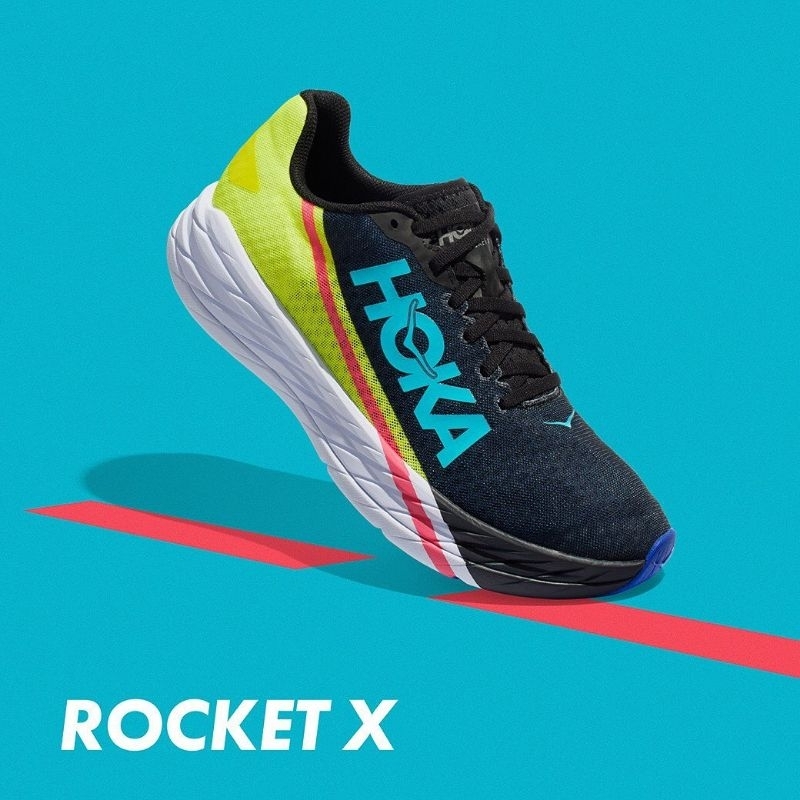 Hoka One One Rocket X Unisex Running Shoes - Black/Evening Primrose